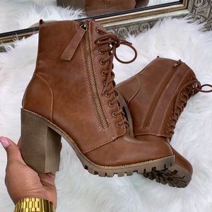 Brown Combat Booties